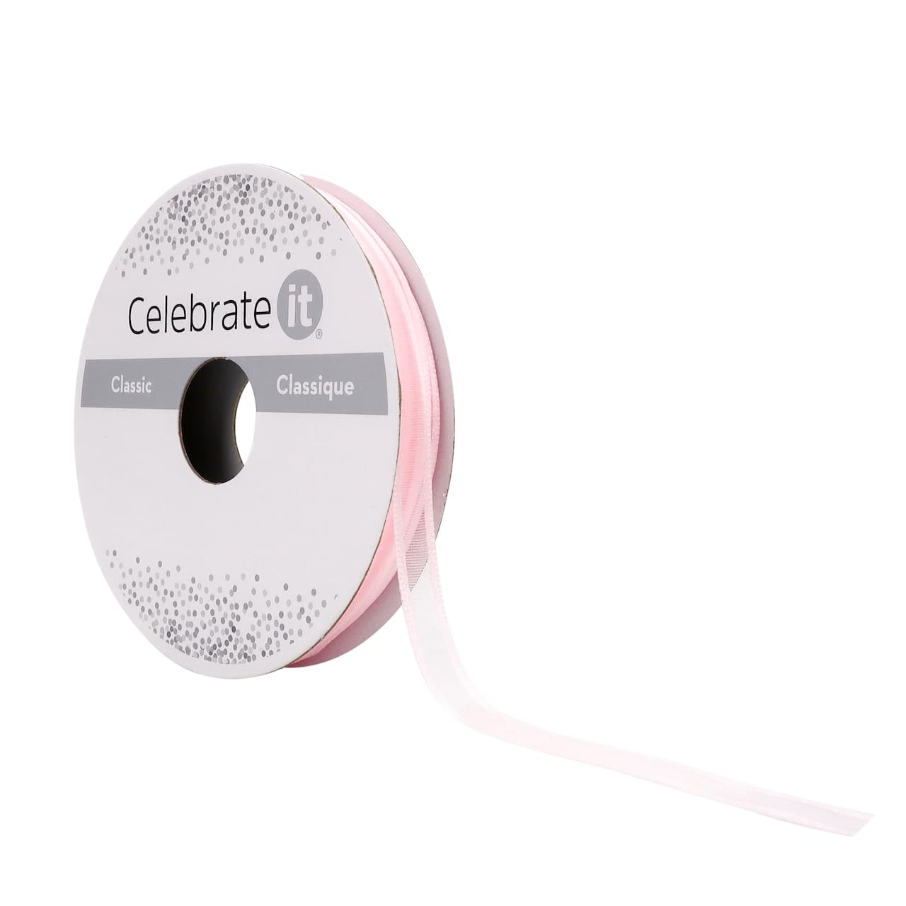 Ruban diaphane avec bordure en satin de 6,3 mm x 9,1 m Classique de Celebrate It